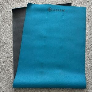 GAIAM Teal and Brown Reversible Yoga Mat